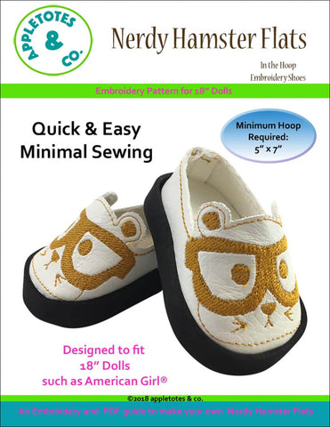 Nerdy Hampster Flats ITH Embroidery Patterns for 18" Dolls