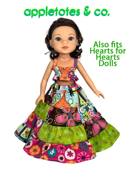 Boho Summer Outfit Sewing Pattern for 14.5" Dolls