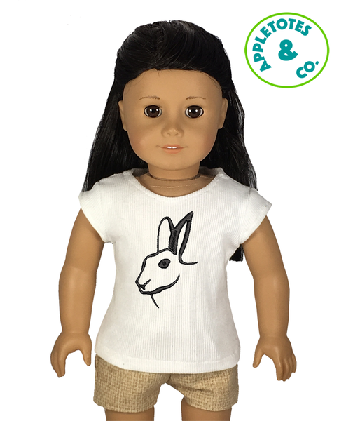 Sleek Bunny Head Machine Embroidery File for 18" Dolls