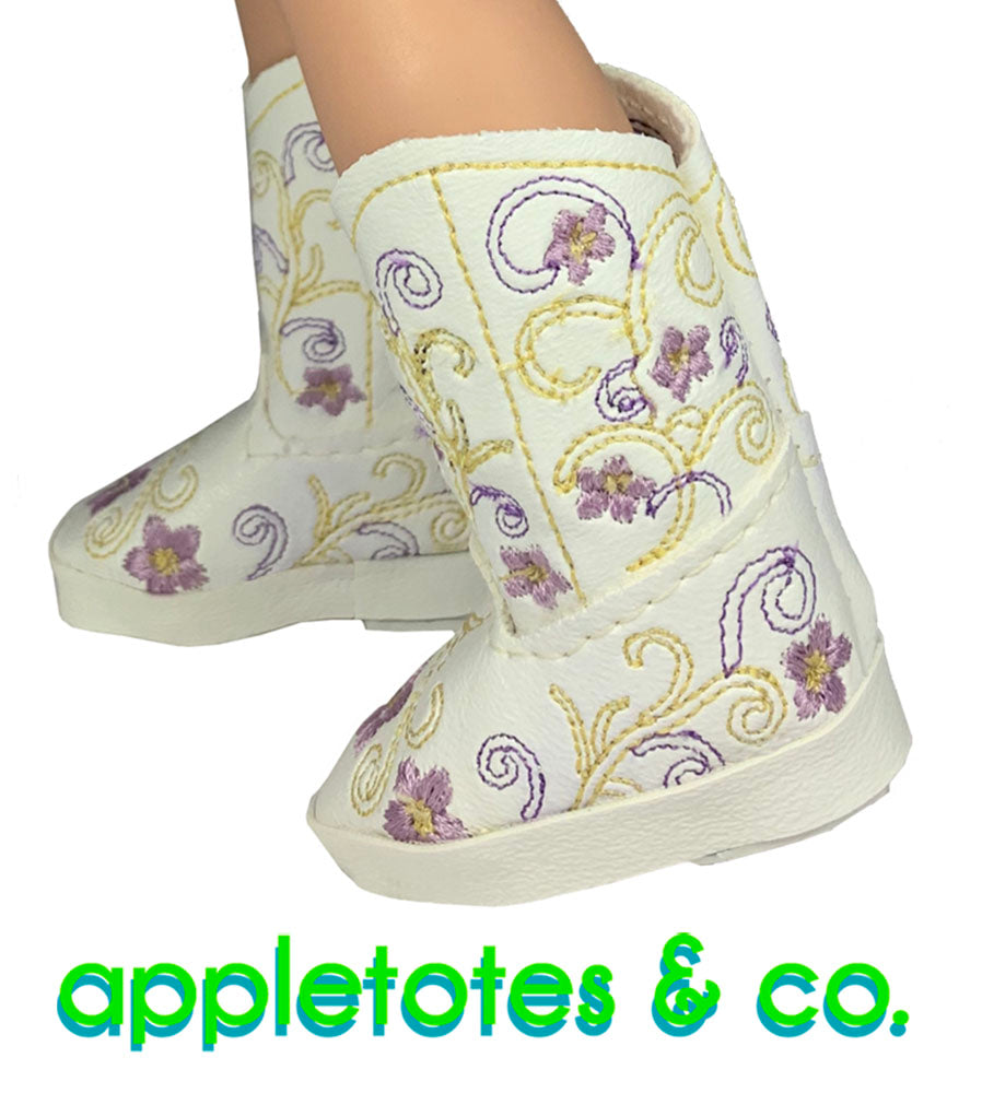Chelsea Cowboy Boots ITH Embroidery Patterns for 14 Dolls Appletotes Co