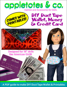 DIY Duct Tape Wallet for 18 Inch Dolls - Free Printables Included