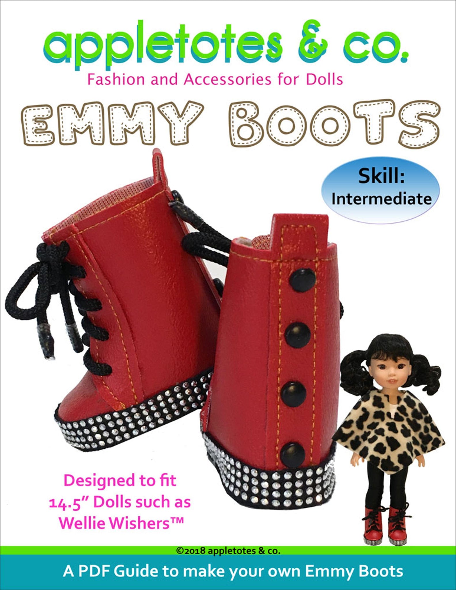 Emmy Boots Sewing Pattern for 14" Dolls