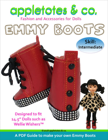 Emmy Boots Sewing Pattern for 14" Dolls