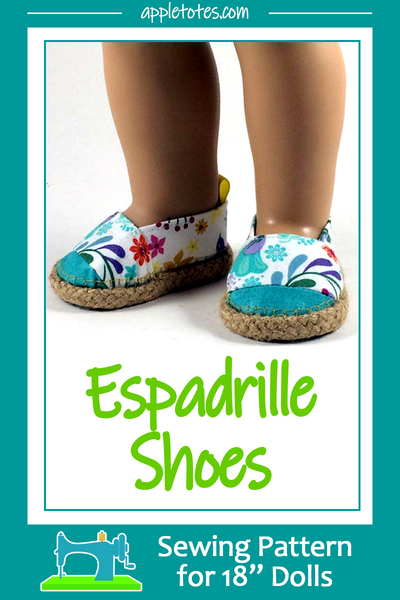 Espadrille Shoes Sewing Pattern for 18" Dolls