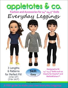 Everyday Leggings Sewing Pattern for 14.5" Dolls