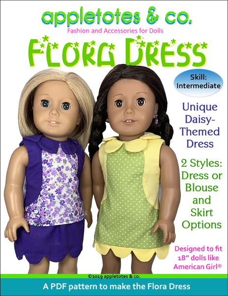 Flora Dress Sewing Pattern for 18" Dolls