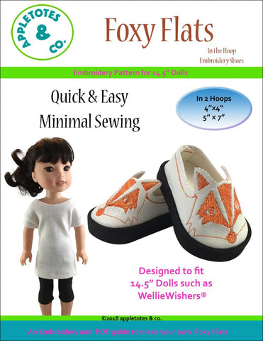 Foxy Flats ITH Embroidery Patterns for 14.5" Dolls