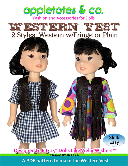 Free Western Vest Sewing Pattern for 14 Inch Dolls