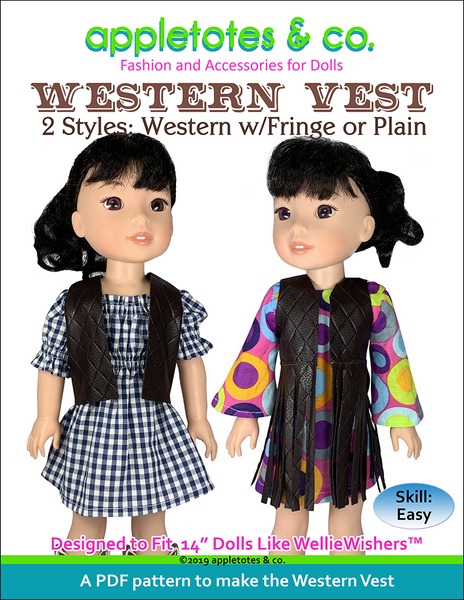 Free Western Vest Sewing Pattern for 14" Dolls