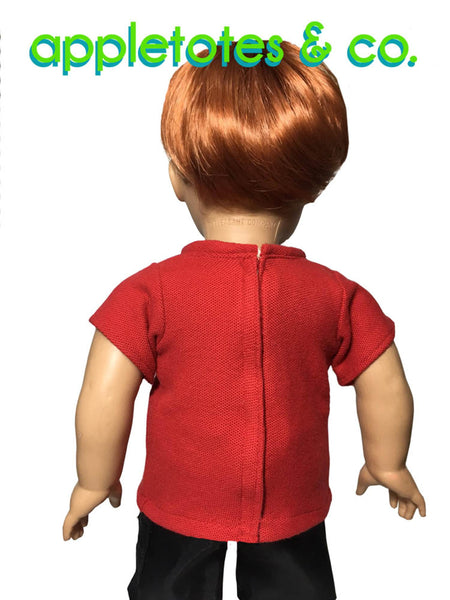 Henley Shirt Sewing Pattern for 18" Dolls