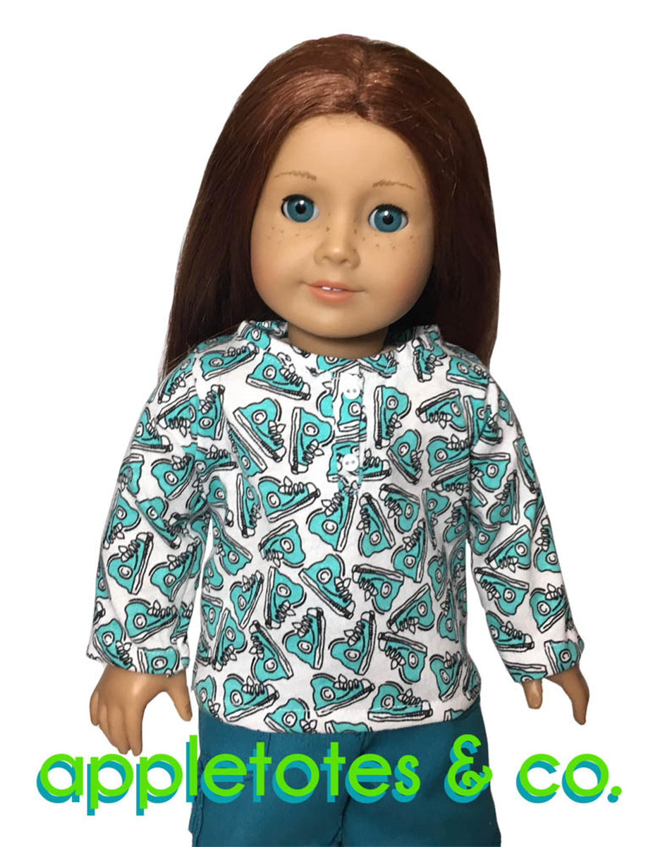 Henley Shirt Sewing Pattern for 18" Dolls Appletotes & Co.
