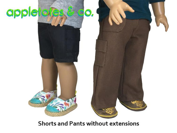 Jamie Convertible Pants Sewing Pattern for 18" Dolls