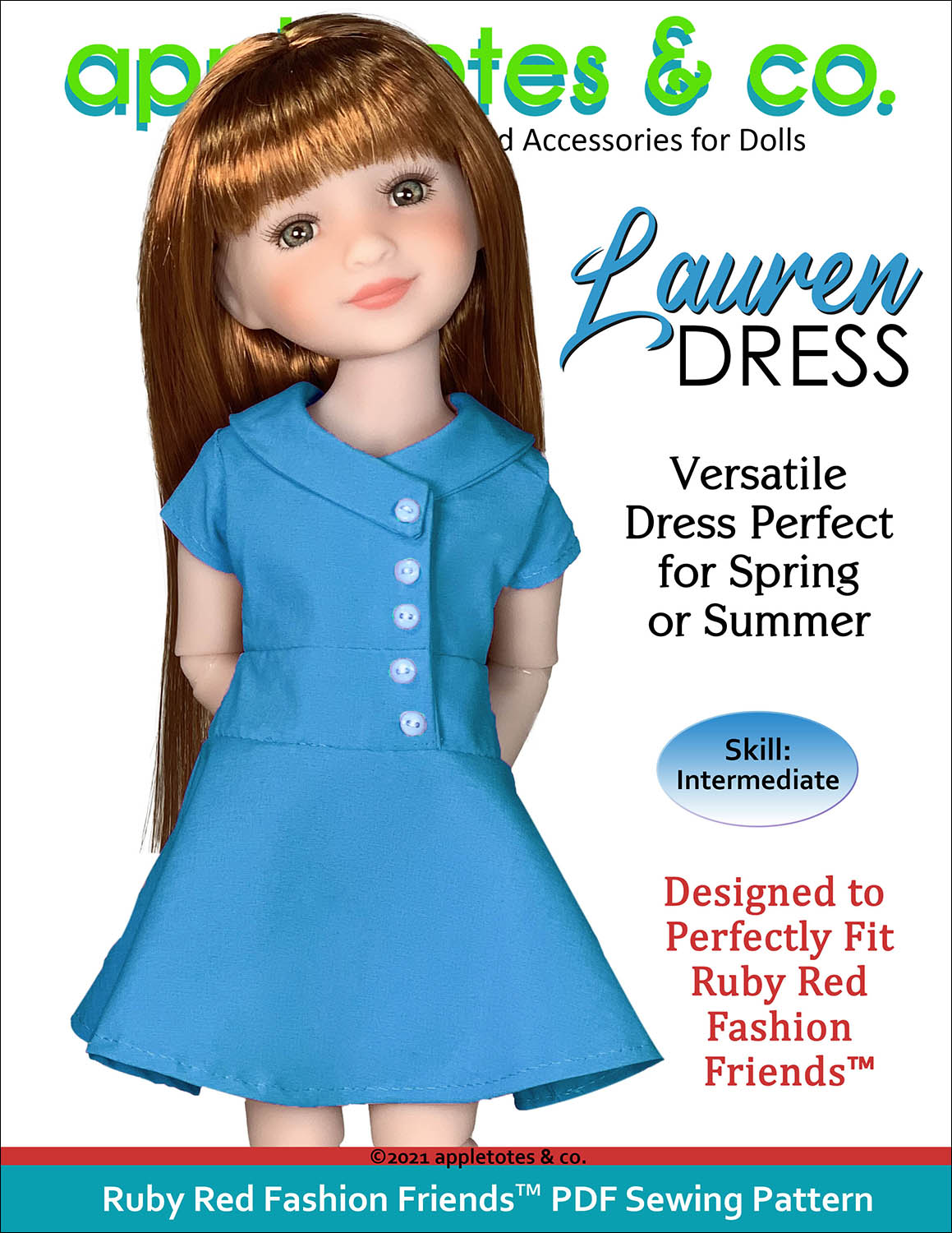 Lauren Dress Ruby Red Fashion Friends™ Sewing Pattern