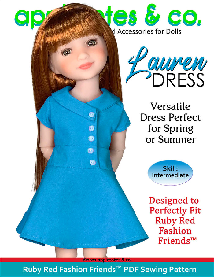Lauren Dress Ruby Red Fashion Friends™ Sewing Pattern