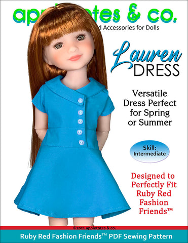 Lauren Dress Ruby Red Fashion Friends™ Sewing Pattern