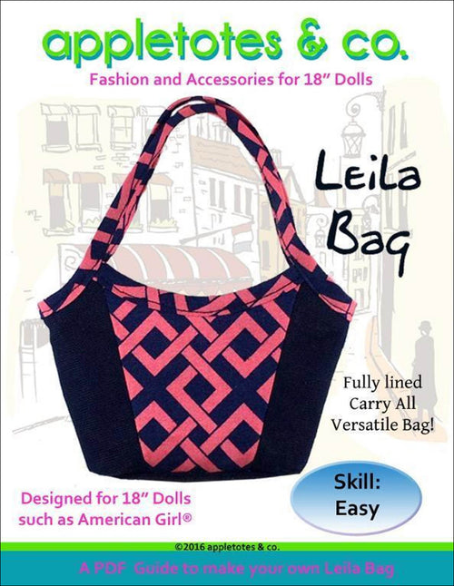 Leila Handbag Sewing Pattern for 18 Inch Dolls