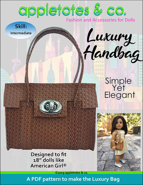 Luxury Handbag Sewing Pattern for 18 Inch Dolls