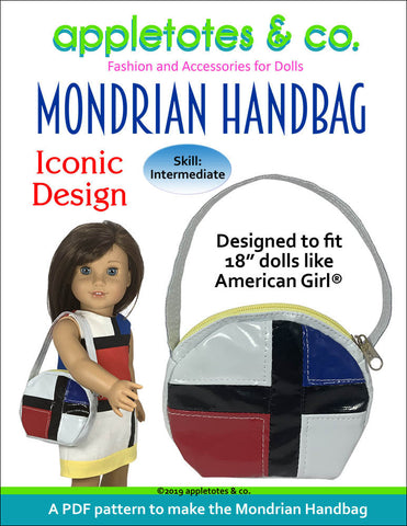 Mondrian Handbag Sewing Pattern for 18 Inch Dolls