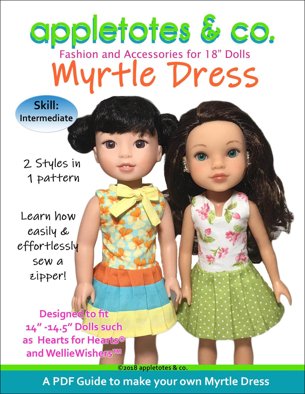 Myrtle Dress Sewing Pattern for 14.5" Dolls