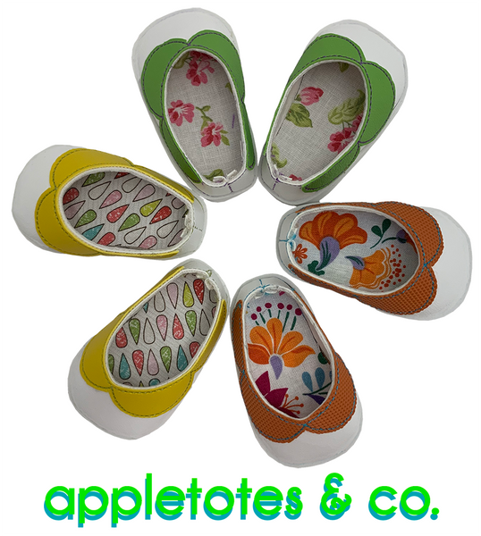 Oopsie Daisy Shoes Sewing Pattern for 18" Dolls - SVG Files Included