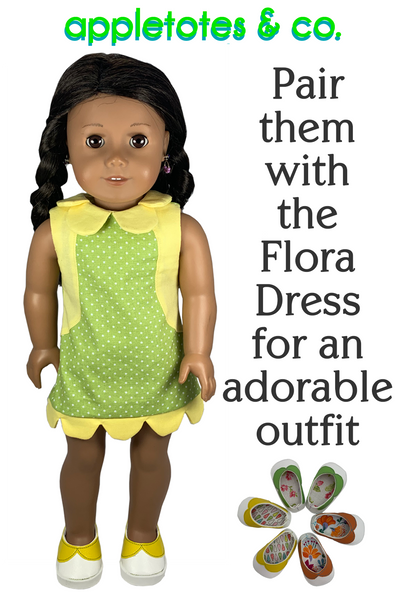 Oopsie Daisy Shoes Sewing Pattern for 18" Dolls - SVG Files Included