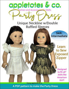 Party Dress Sewing Pattern for 18" Dolls