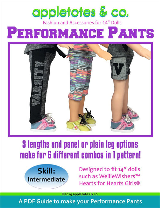 Performance Pants Sewing Pattern for 14 Inch Dolls