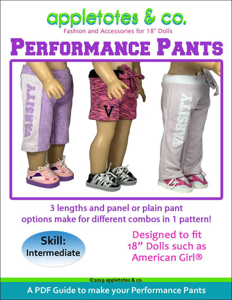 Performance Pants Sewing Pattern for 18" Dolls