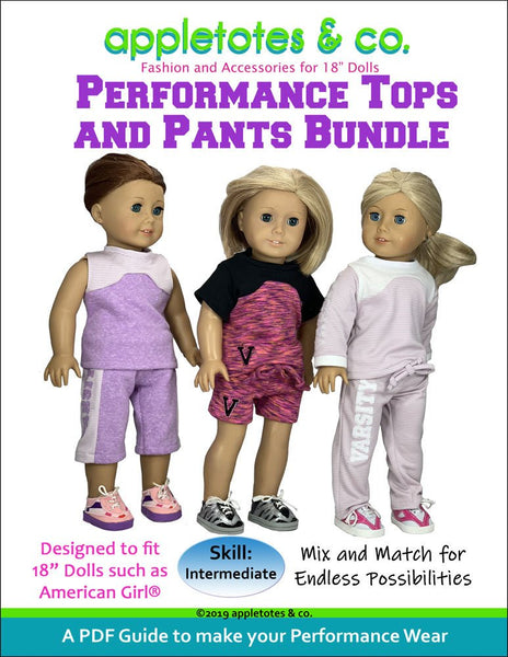 Performance Wear Bundle Sewing Pattern for 18" Dolls