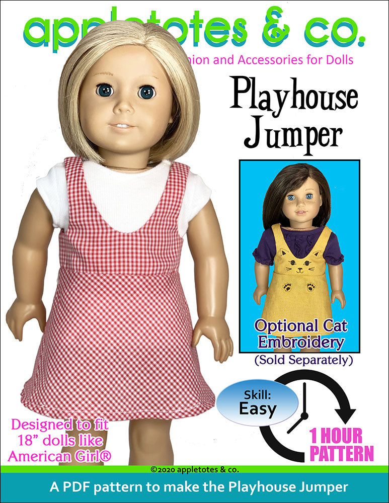 Apple - sweetdoll Serefina Dress 18 Inch Doll Sewing Pattern – Appletotes & Co.