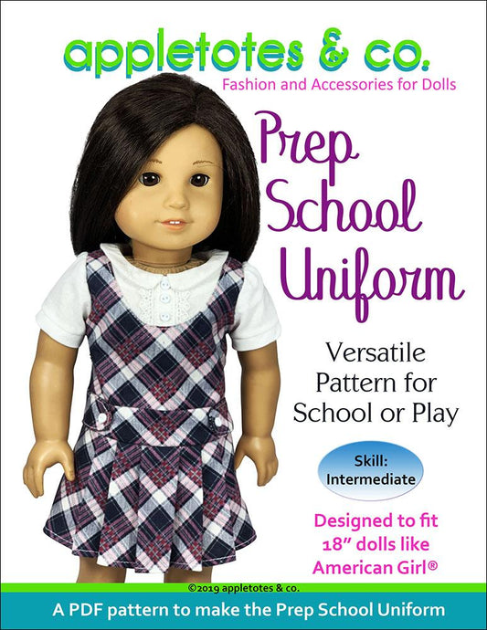 Prep School Uniform Sewing Pattern for 18 Inch Dolls