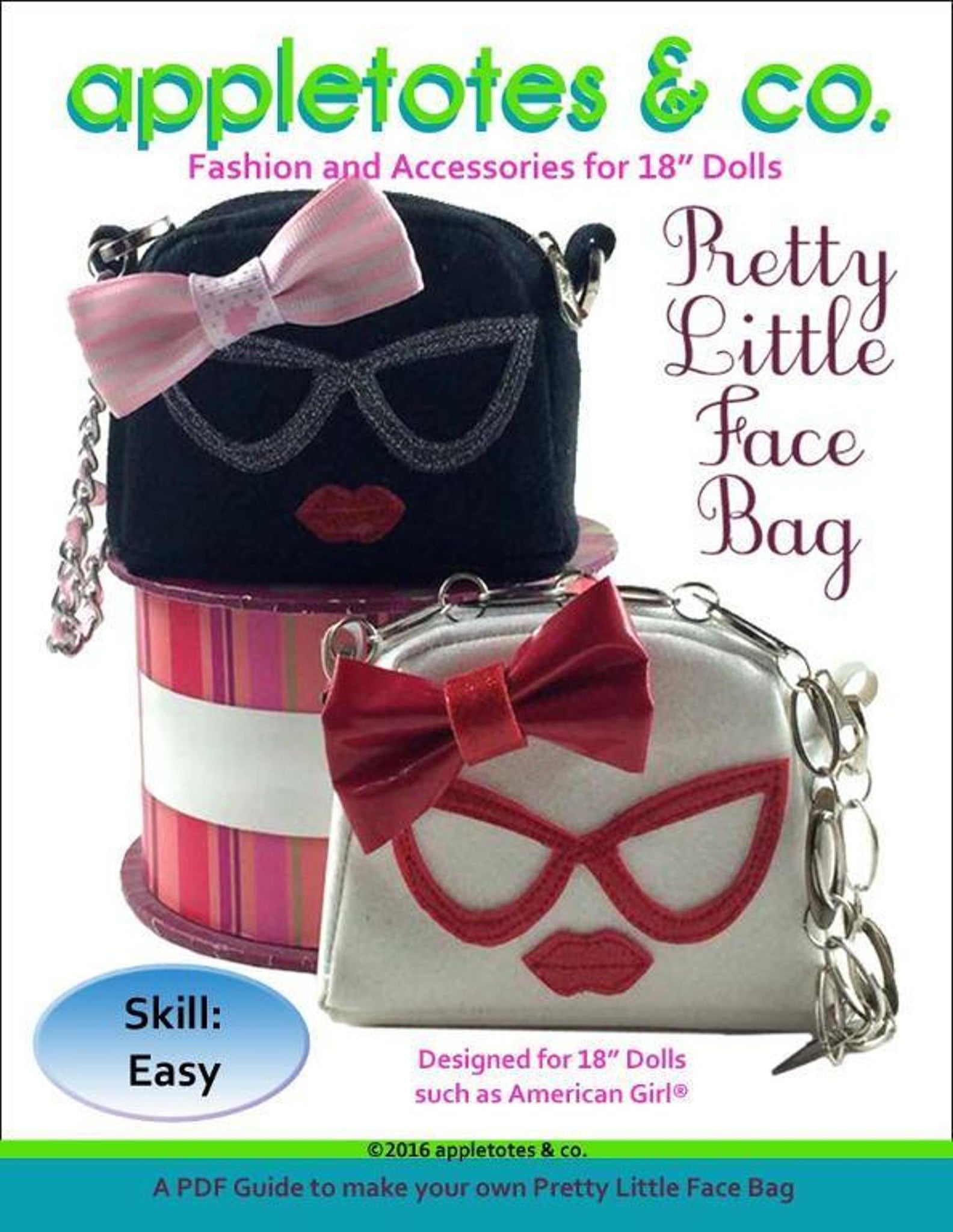 Pretty Little Face Bag Sewing Pattern for 18" Dolls