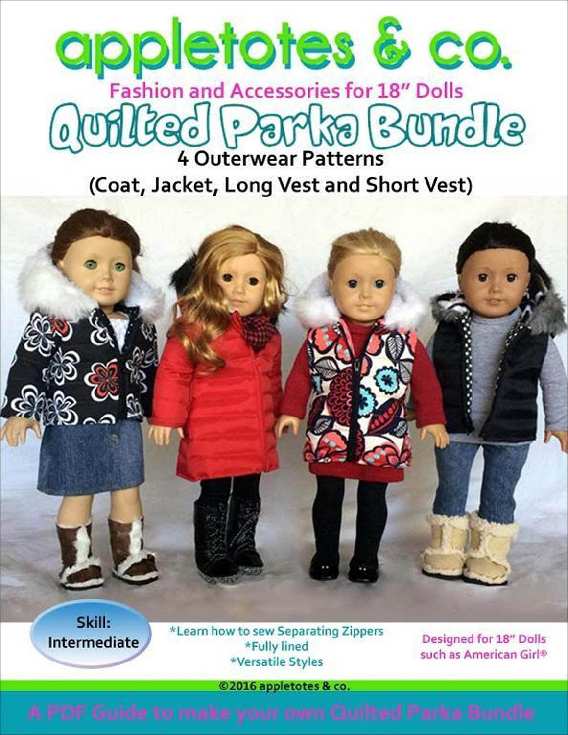 Quilted Parka Bundle Sewing Pattern for 18