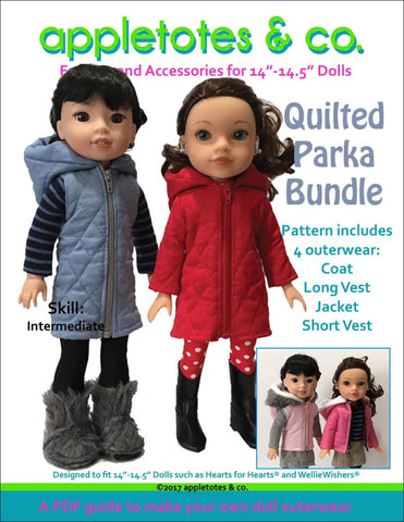 Quilted Parka Bundle Sewing Pattern for 14.5" Dolls
