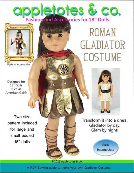 Roman Gladiator Costume Sewing Pattern for 18" Dolls