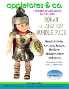 Roman Gladiator Bundle Pack Sewing Pattern for 18" Dolls