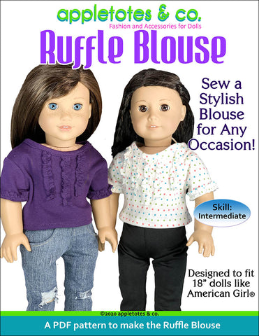 Ruffle Blouse Sewing Pattern for 18 Inch Dolls