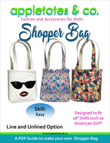 Free Shopper Bag Sewing Pattern for 18" Dolls