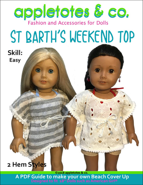 St. Barth's Weekend Top Sewing Pattern for 18" Dolls