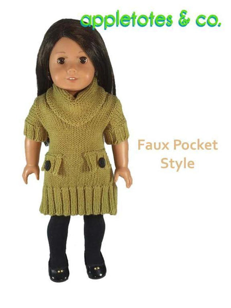 Sweater Dress Sewing Pattern for 18" Dolls