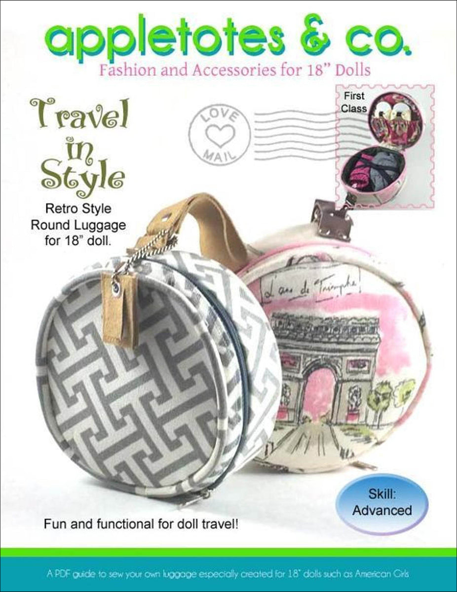 Luggage Pattern Travel in Style Round Luggage Sewing Pattern for 18