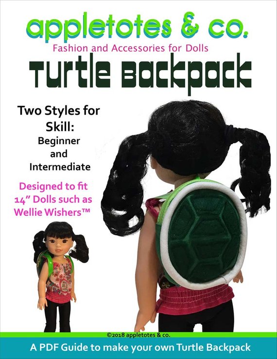 Turtle Backpack Sewing Pattern for 14.5