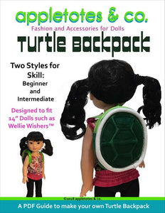 Turtle Backpack Sewing Pattern for 14.5" Dolls