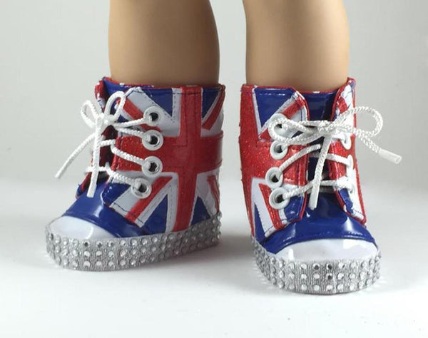 Union Jack Boots Sewing Pattern for 18" Dolls