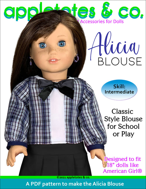 Alicia Blouse 18 Inch Doll Sewing Pattern