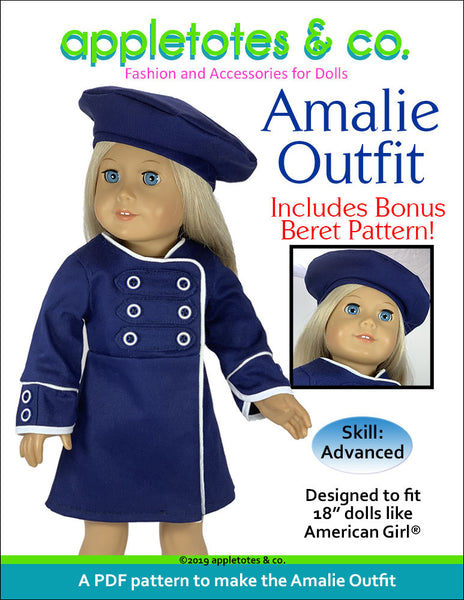Amalie Outfit Sewing Pattern for 18 Inch Dolls