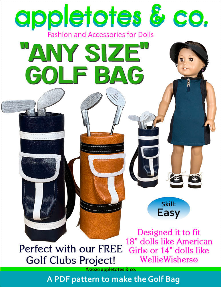 Golf Bag Sewing Pattern for 18 Inch Dolls