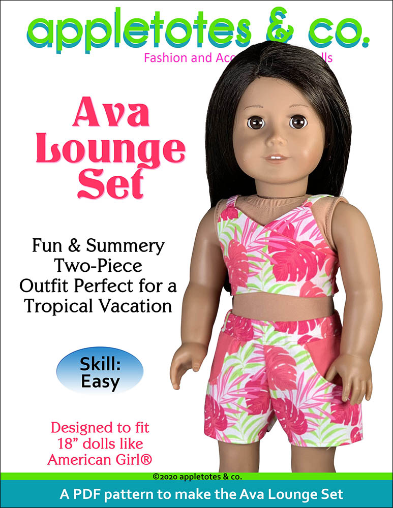 Ava Lounge Set Sewing Pattern for 18 Inch Dolls