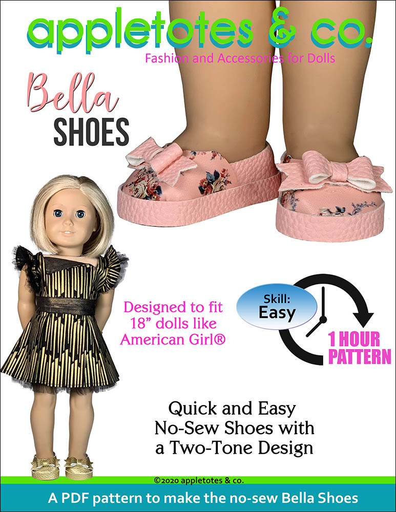 no-sew-bella-shoes-18-inch-doll-pattern-appletotes-co for 18 Inch Doll Shoe Patterns Free Printable No-Sew Bella Shoes 18 Inch Doll Pattern – Appletotes & Co. for 18 Inch Doll Shoe Patterns Free Printable