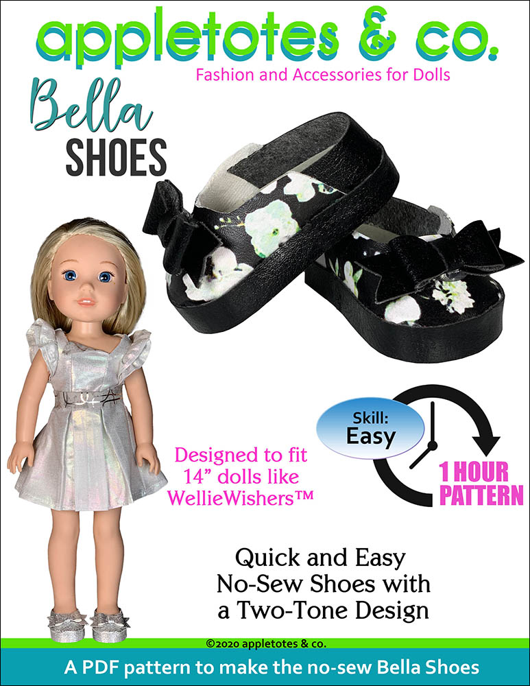 No-Sew Bella Shoes 14 Inch Doll Pattern